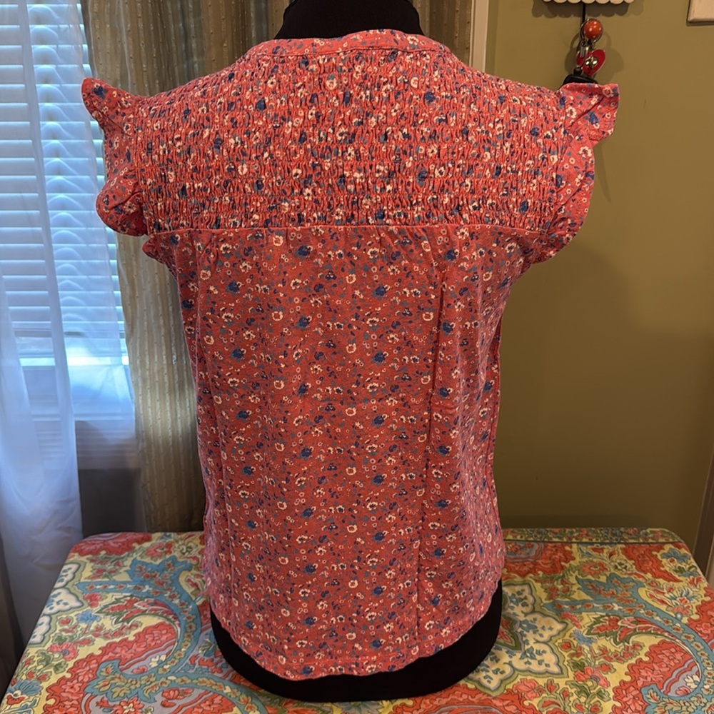 Lucky Brand 🍀 Floral Ruffle Sleeve Top - Picture 3 of 9